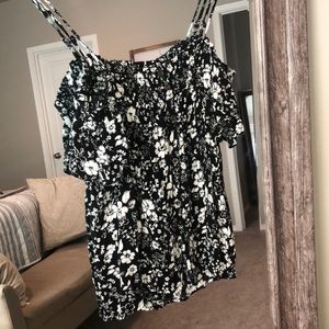 Black and White Floral Tank